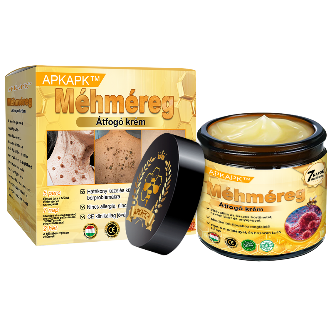 ΑΚΑPK®Méhméreg Átfogó Krém 🧑‍⚕️🧑‍⚕️ 🥇 Segít a bőrproblémák kezelésében, mint például: ráncok, hegek, pigmentációs foltok, striák, pattanások, pikkelysömör, ekcéma, bőrelváltozások, irritációk, gyulladások és egyéb bőrproblémák 🔥
