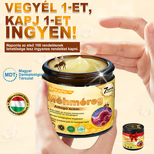 ΑΚΑPK®Méhméreg Átfogó Krém  Segít a bőrproblémák kezelésében, mint például: ráncok, hegek, pigmentációs foltok, striák, pattanások, pikkelysömör, ekcéma, bőrelváltozások, irritációk, gyulladások és egyéb bőrproblémák 🥇
